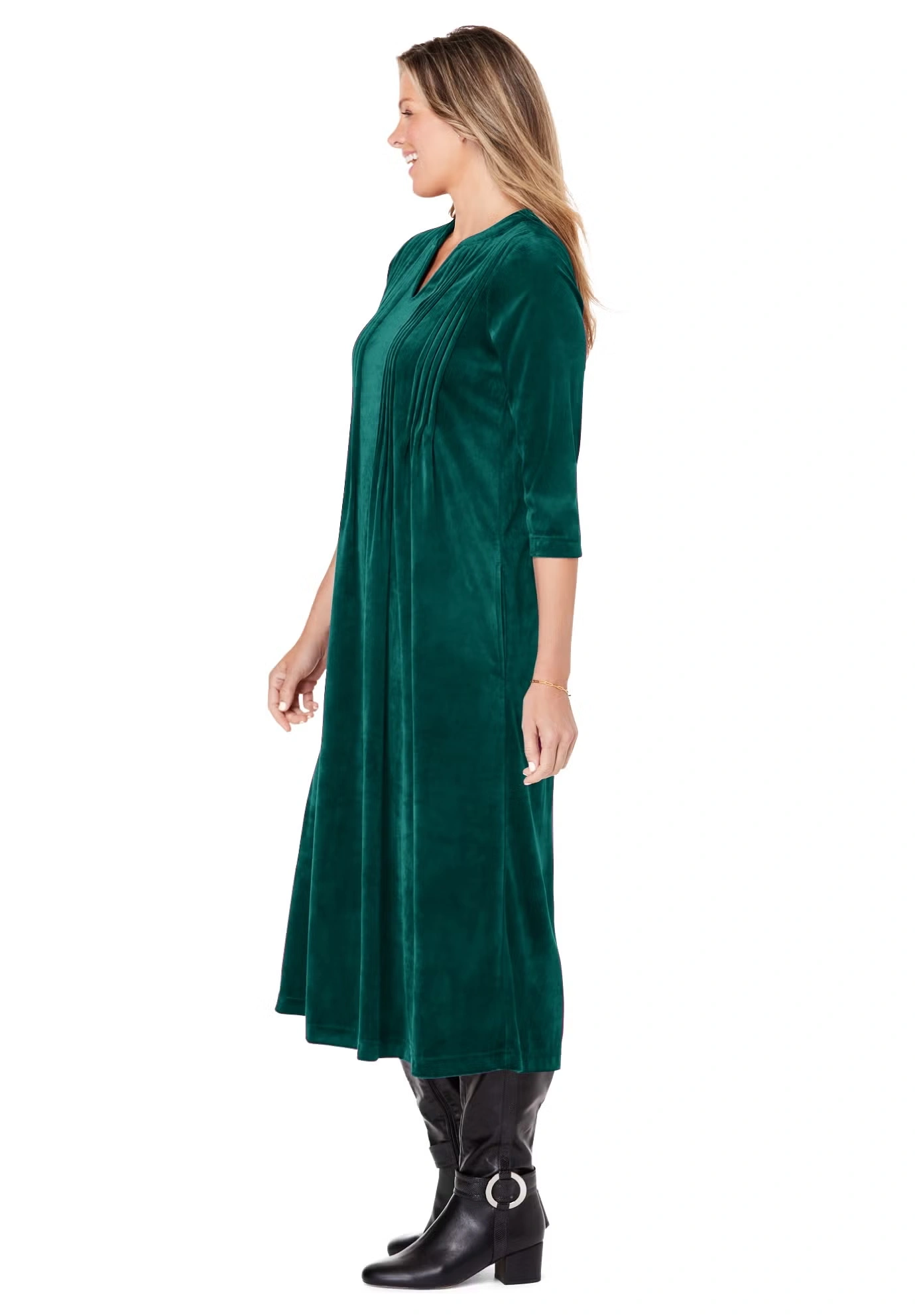 Pintuck Velour Dress 3 Pintuck Velour Dress