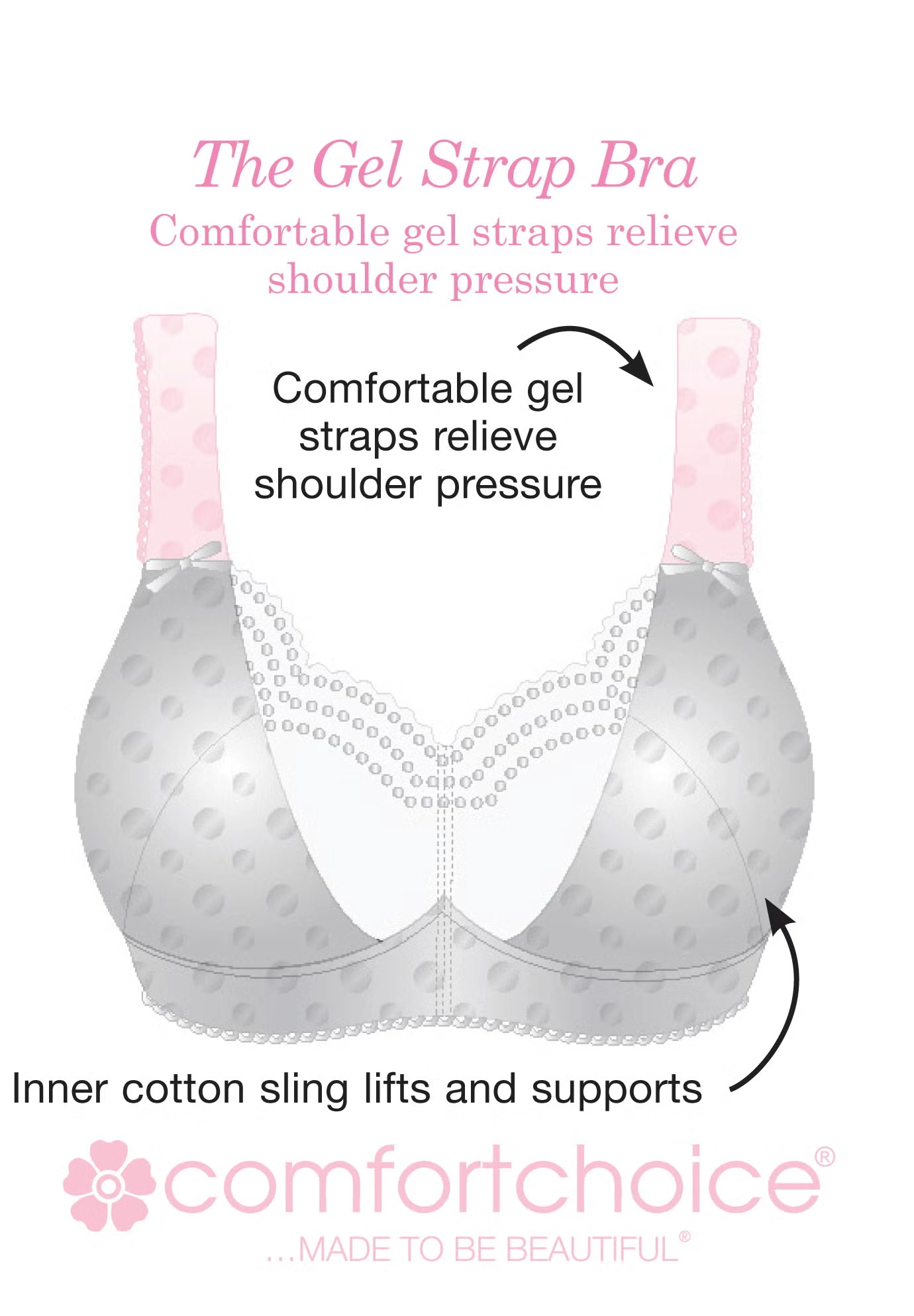 Comfort Choice® Wireless Gel Strap Bra 3 Comfort Choice® Wireless Gel Strap Bra