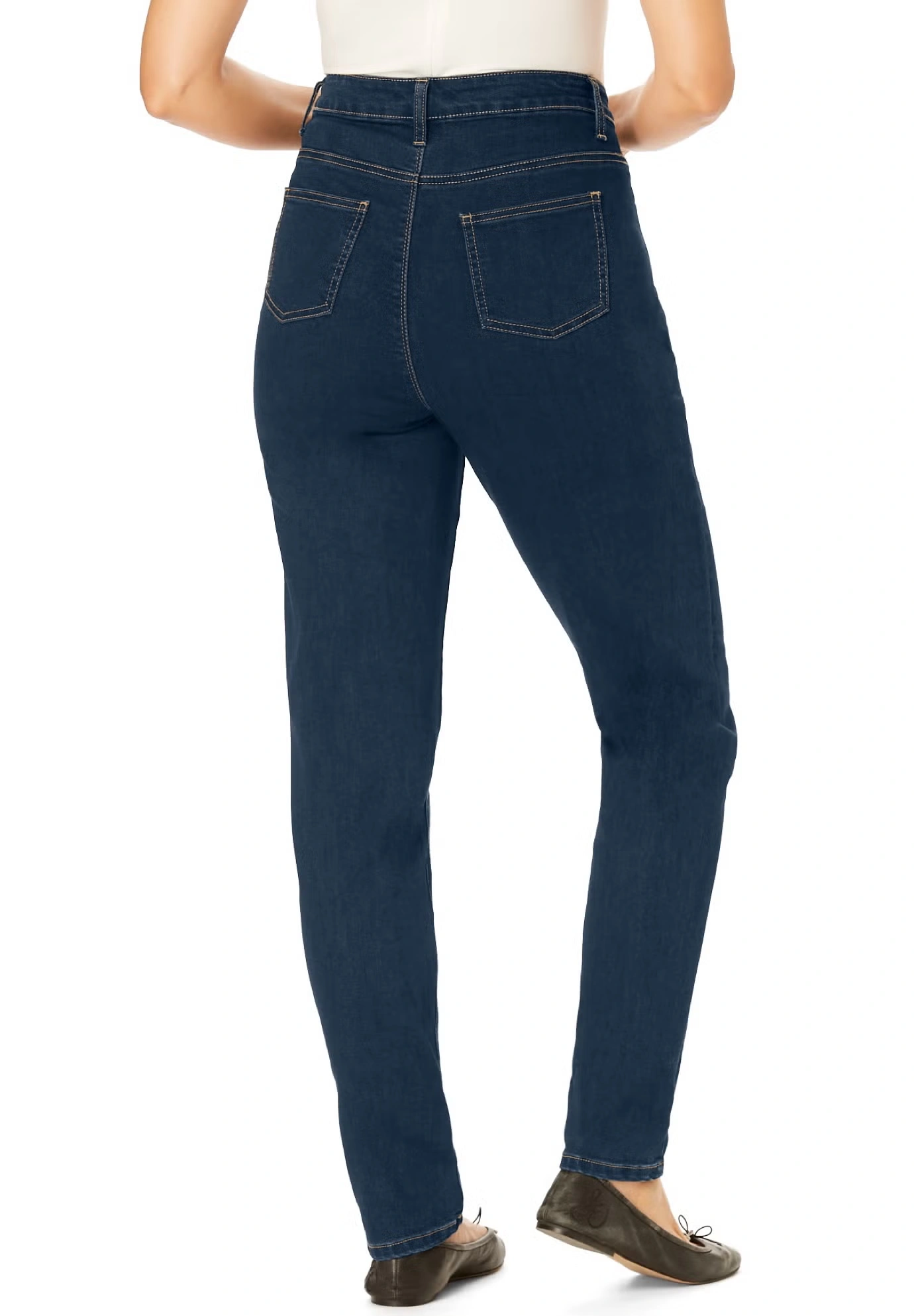 Straight-Leg Stretch Comfort Denim Five-Pocket Jeans