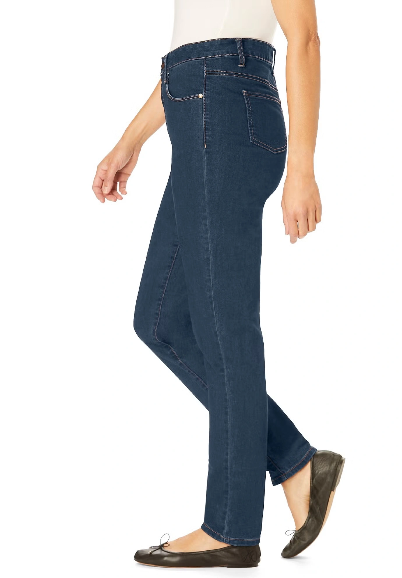 Straight-Leg Stretch Comfort Denim Five-Pocket Jeans
