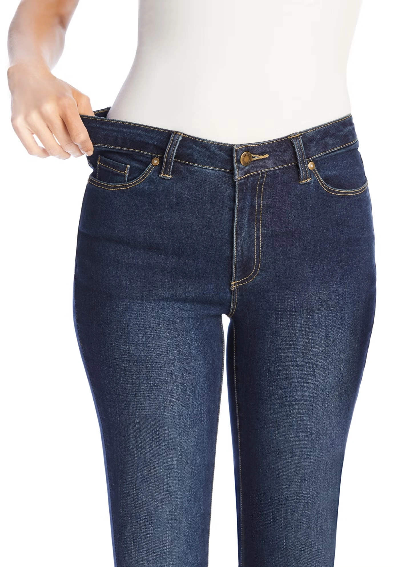 Straight-Leg Stretch Comfort Denim Five-Pocket Jeans