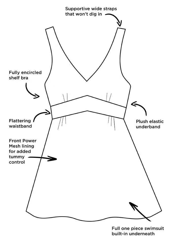 V-Neck Swimdress 3 V-Neck Swimdress