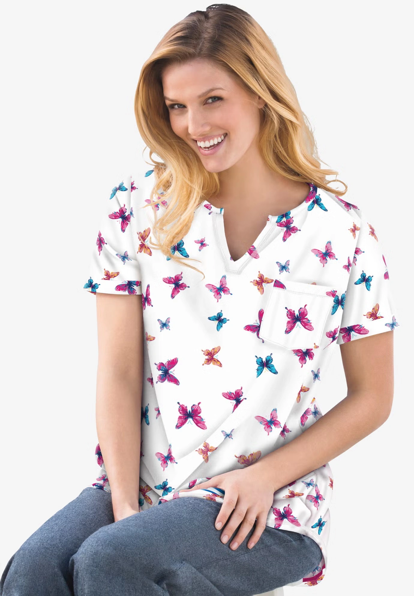 Notch-Neck Pocket Tee 6 Notch-Neck Pocket Tee