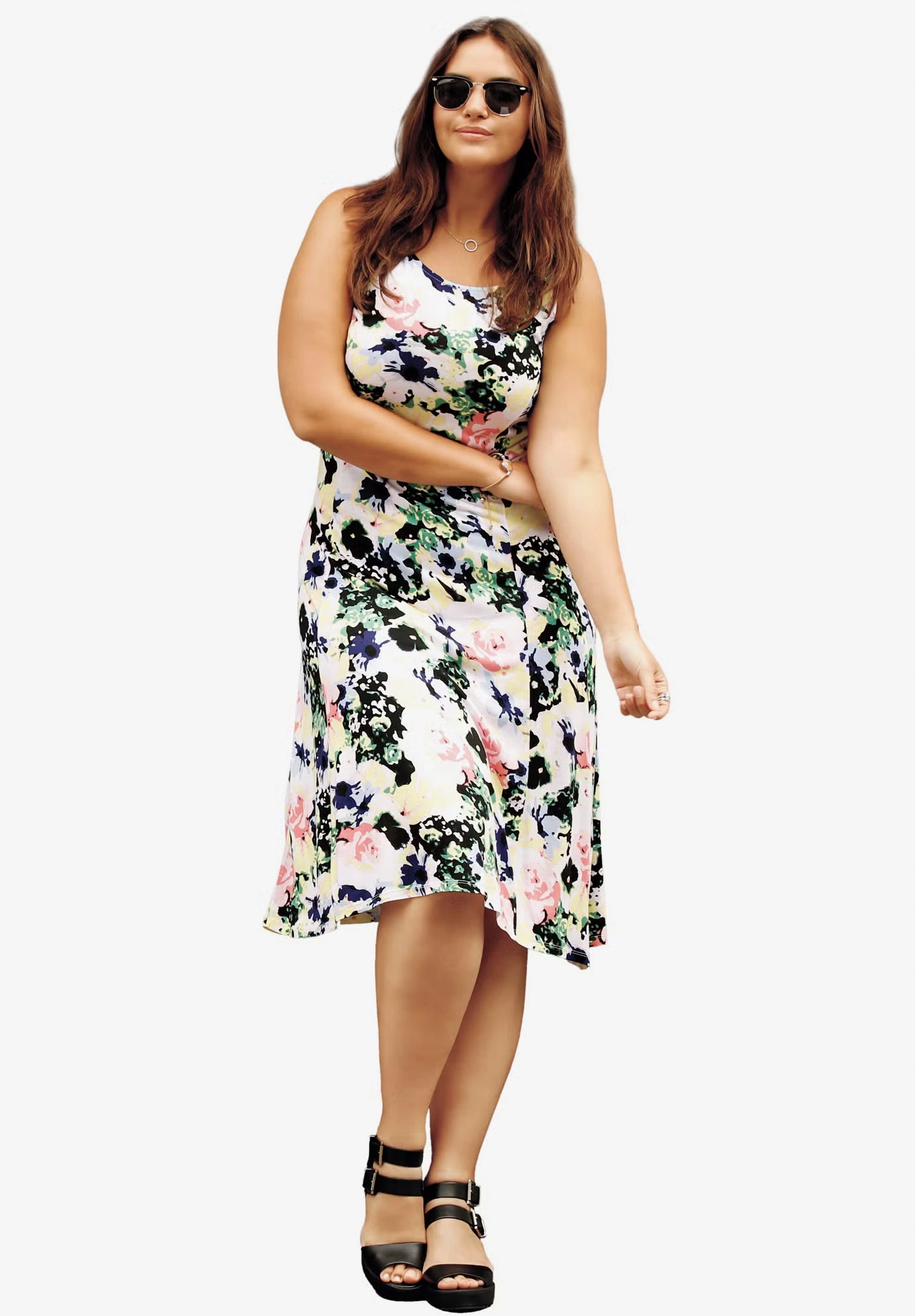 Sleeveless Knit Fit and Flare Knit Dress