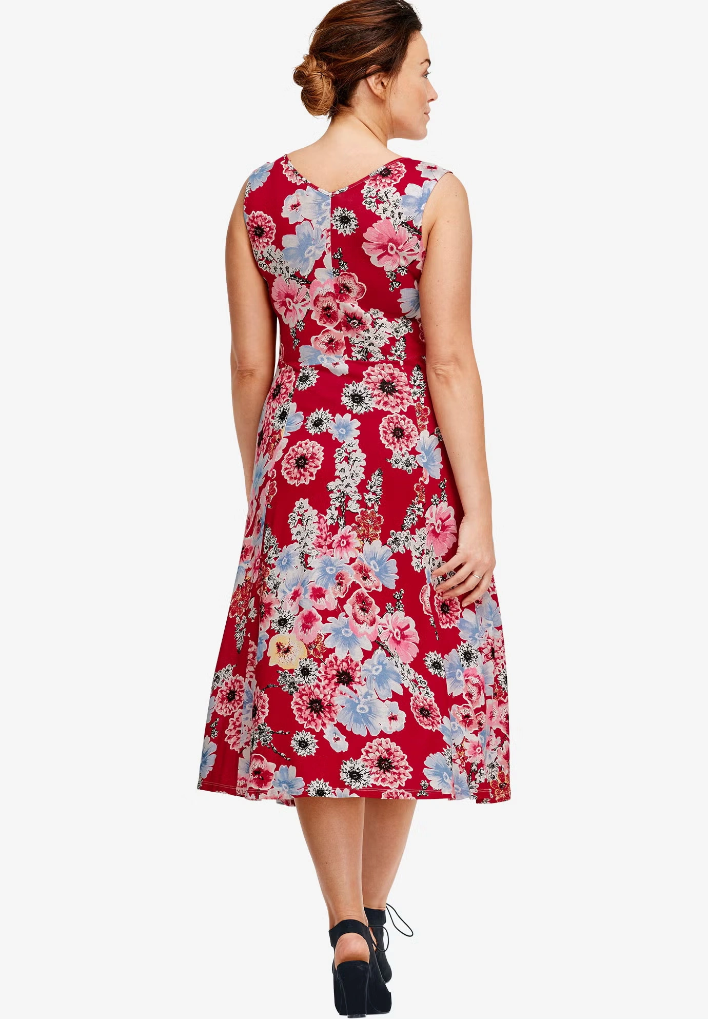 Sleeveless Knit Fit and Flare Knit Dress