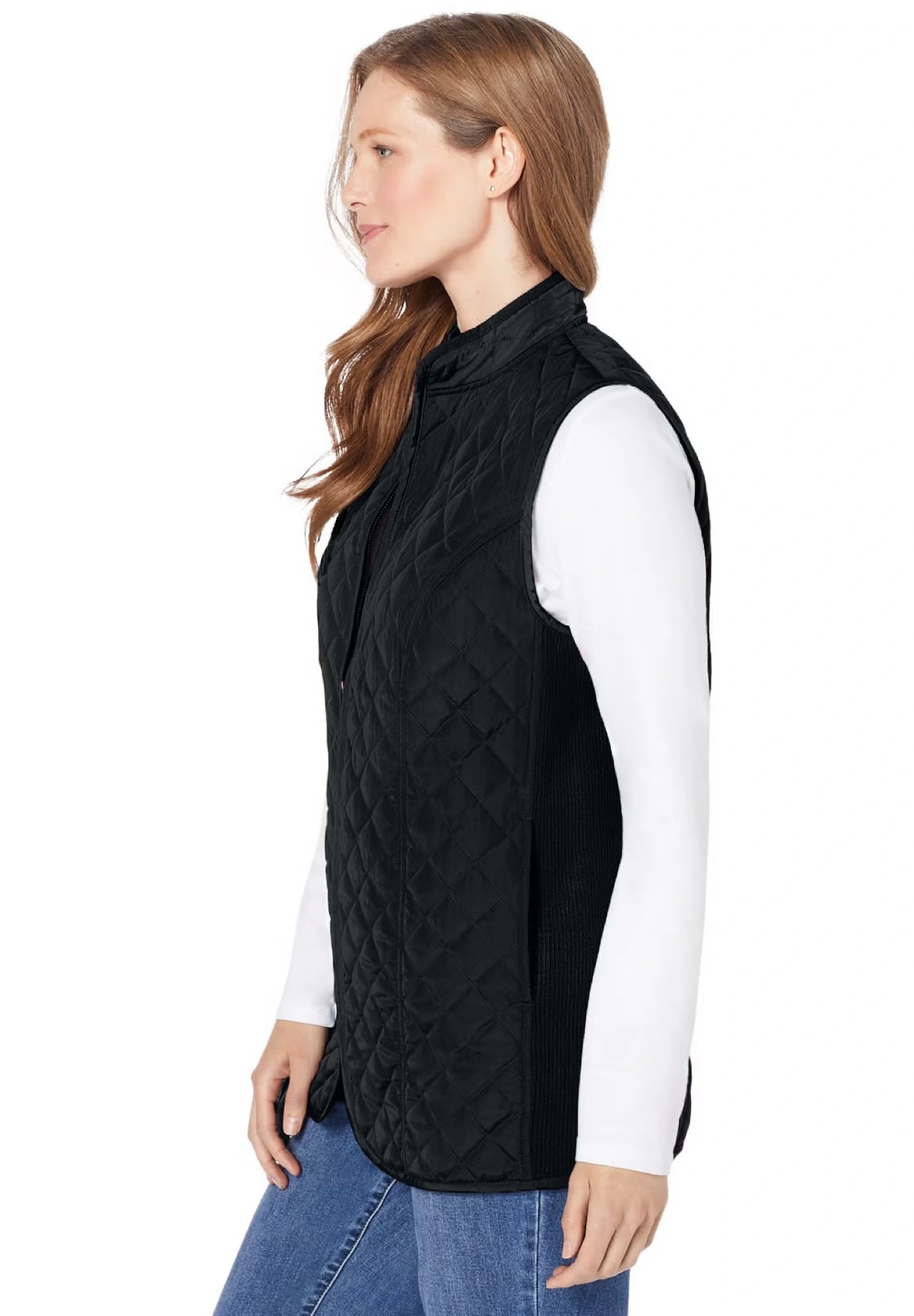 Zip-Front Quilted Vest