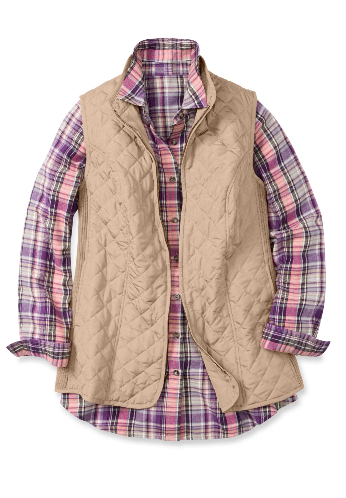 Zip-Front Quilted Vest