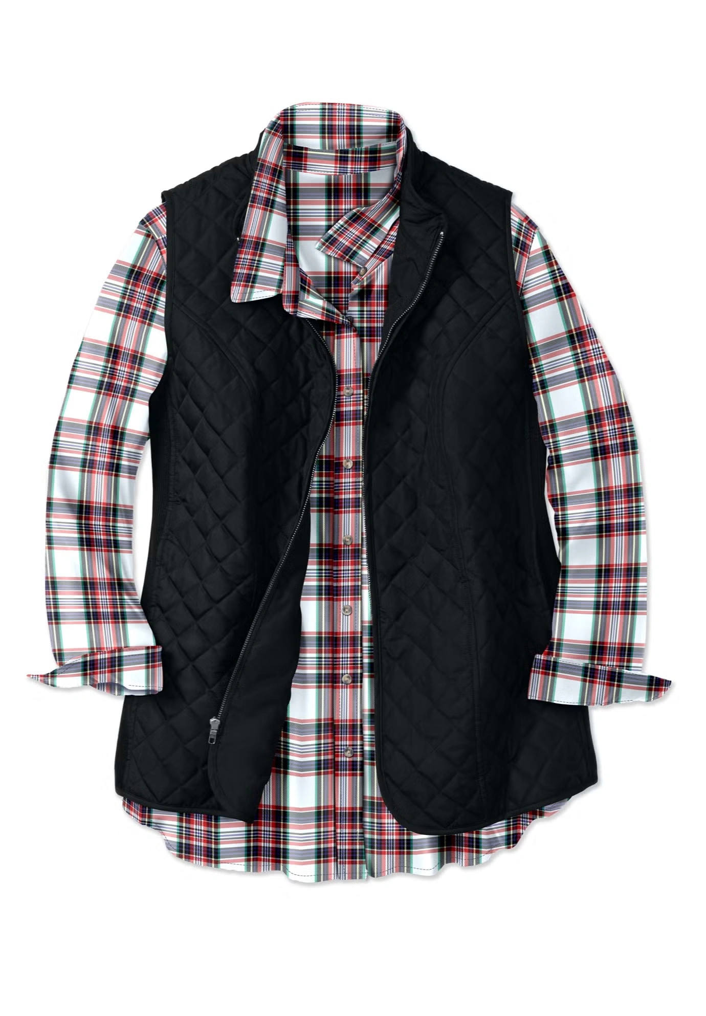 Zip-Front Quilted Vest