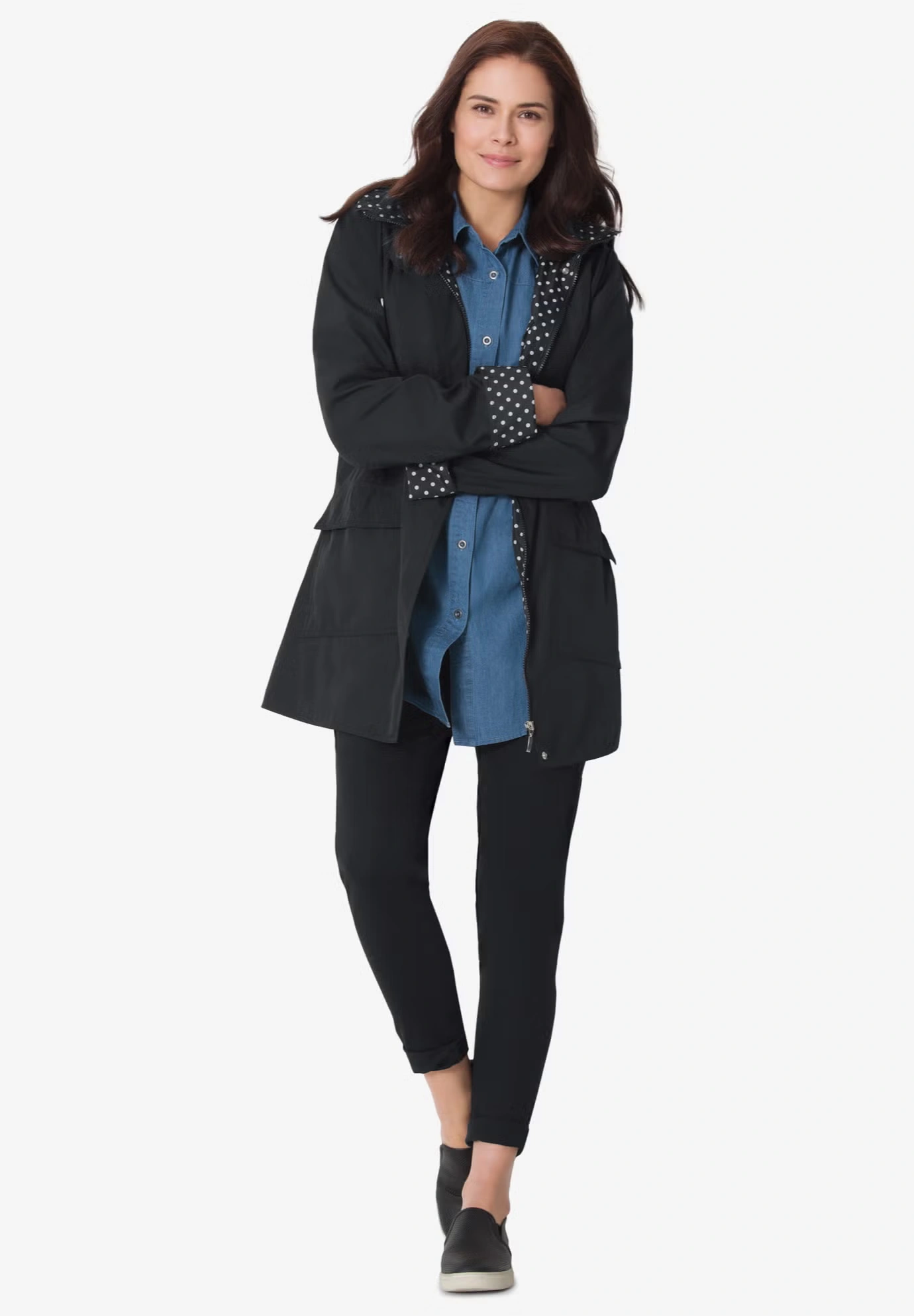 Dot Trim Raincoat 4 Dot Trim Raincoat