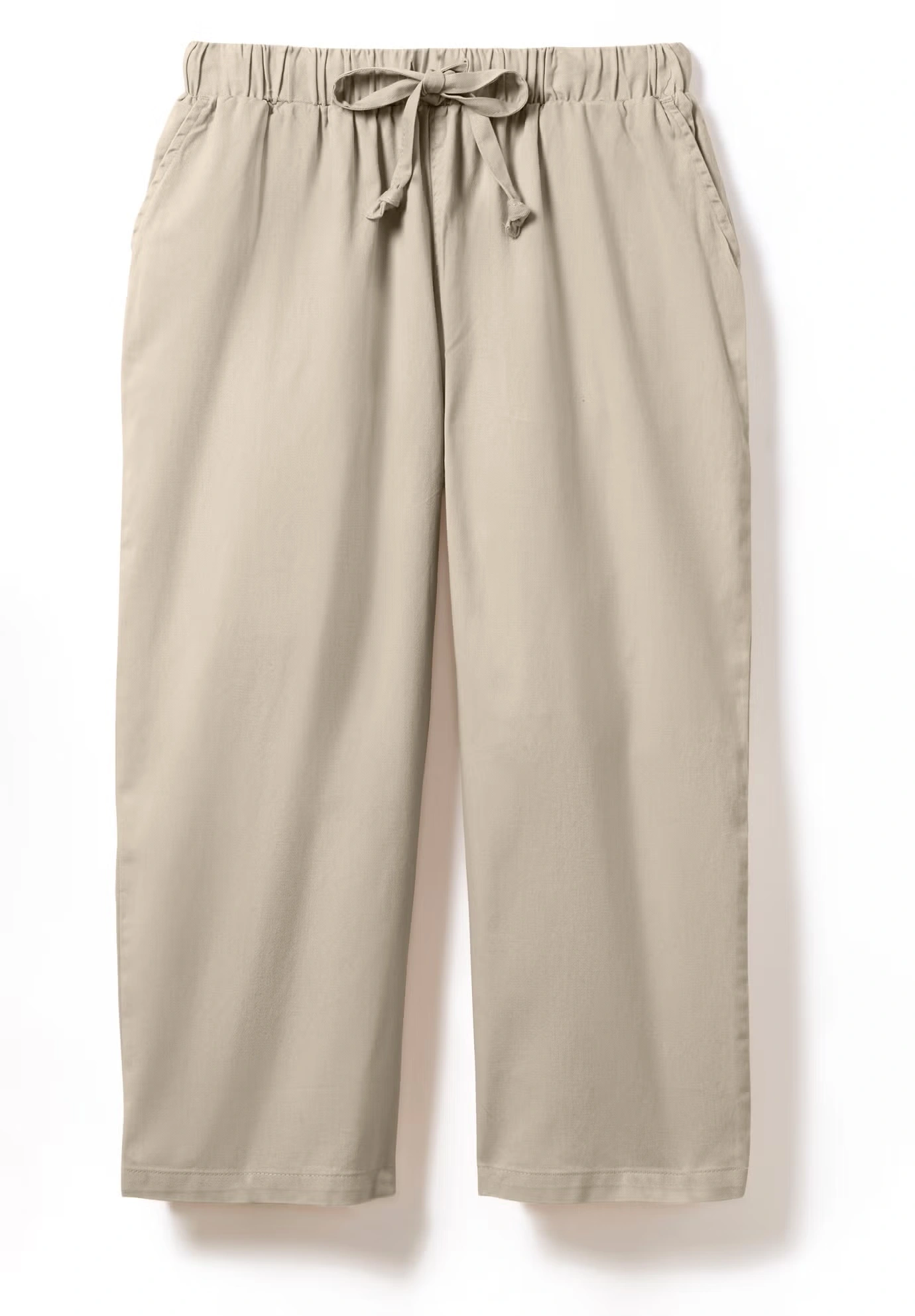 Drawstring Denim Capri