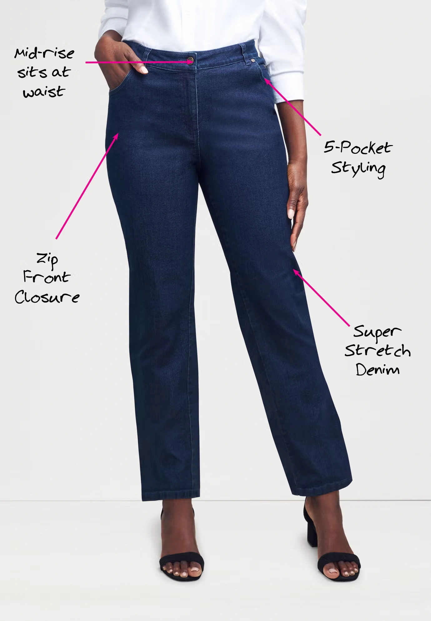 True Fit Stretch Denim Straight Leg Jean