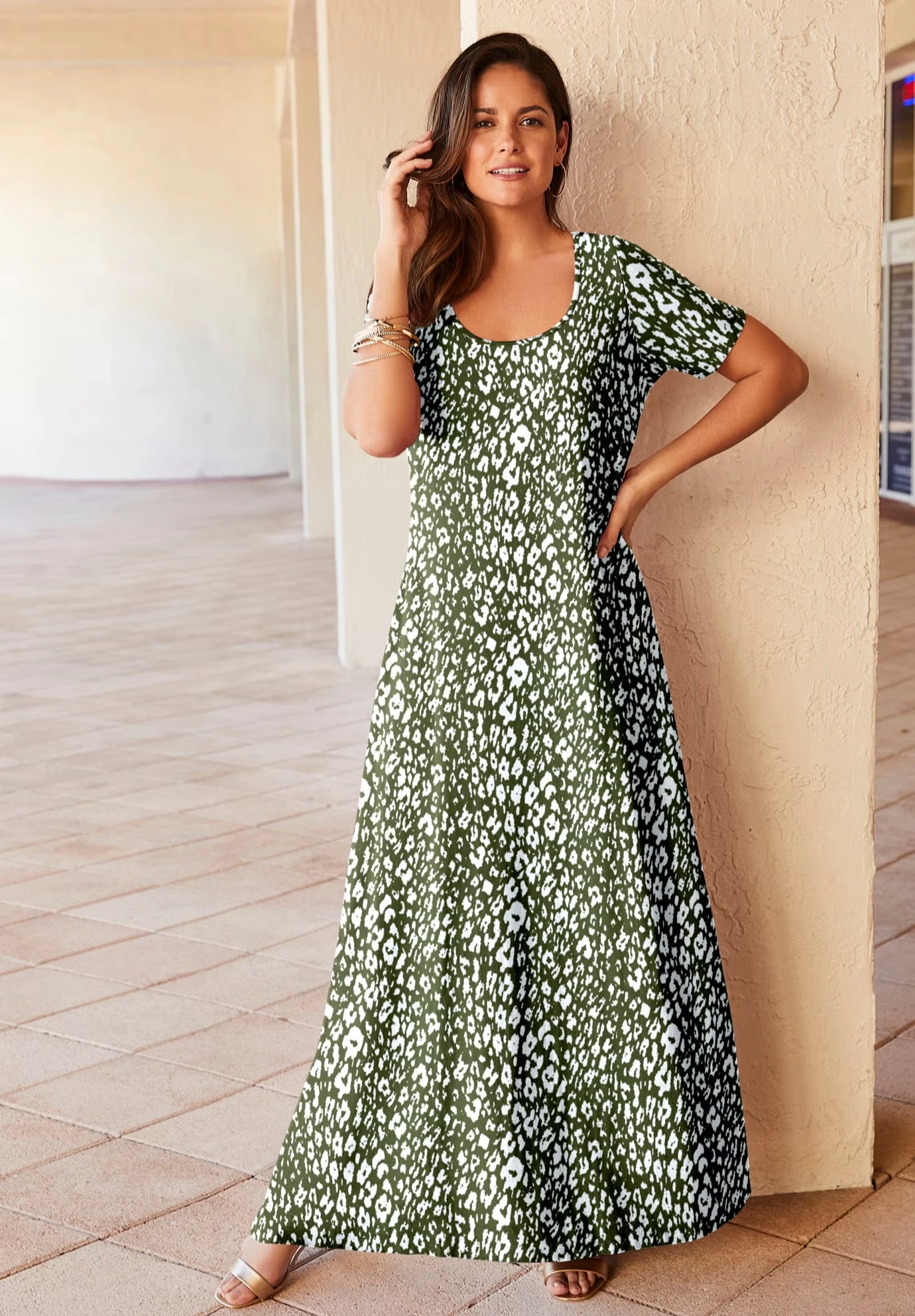 Stretch Cotton T-Shirt Maxi Dress