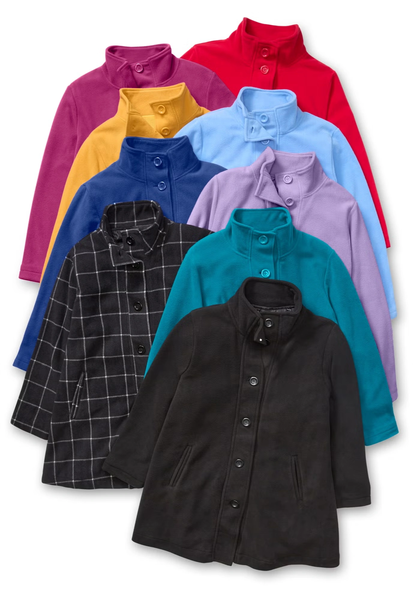 Fleece Swing Funnel-Neck Coat 5 Fleece Swing Funnel-Neck Coat