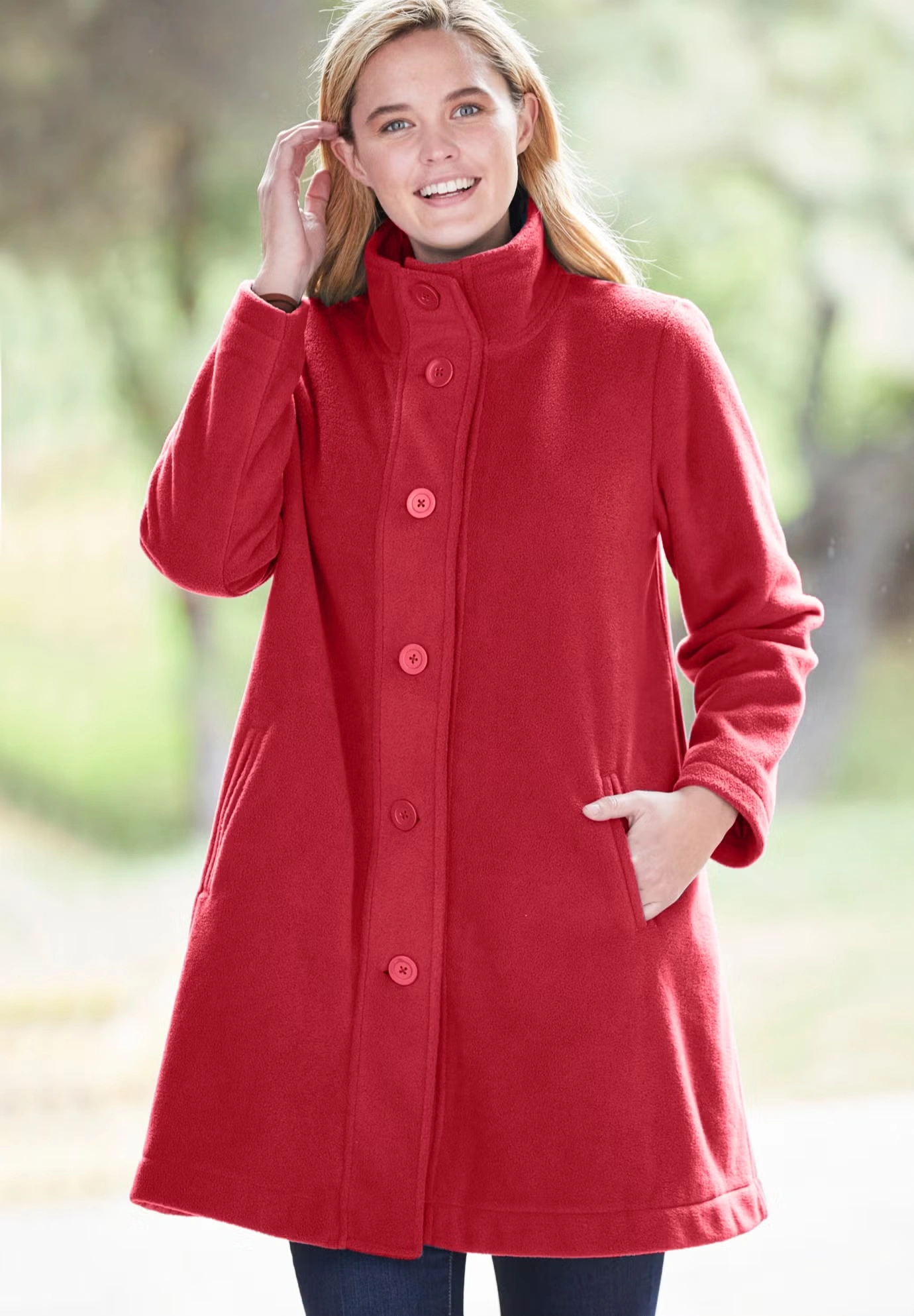 Fleece Swing Funnel-Neck Coat 7 Fleece Swing Funnel-Neck Coat