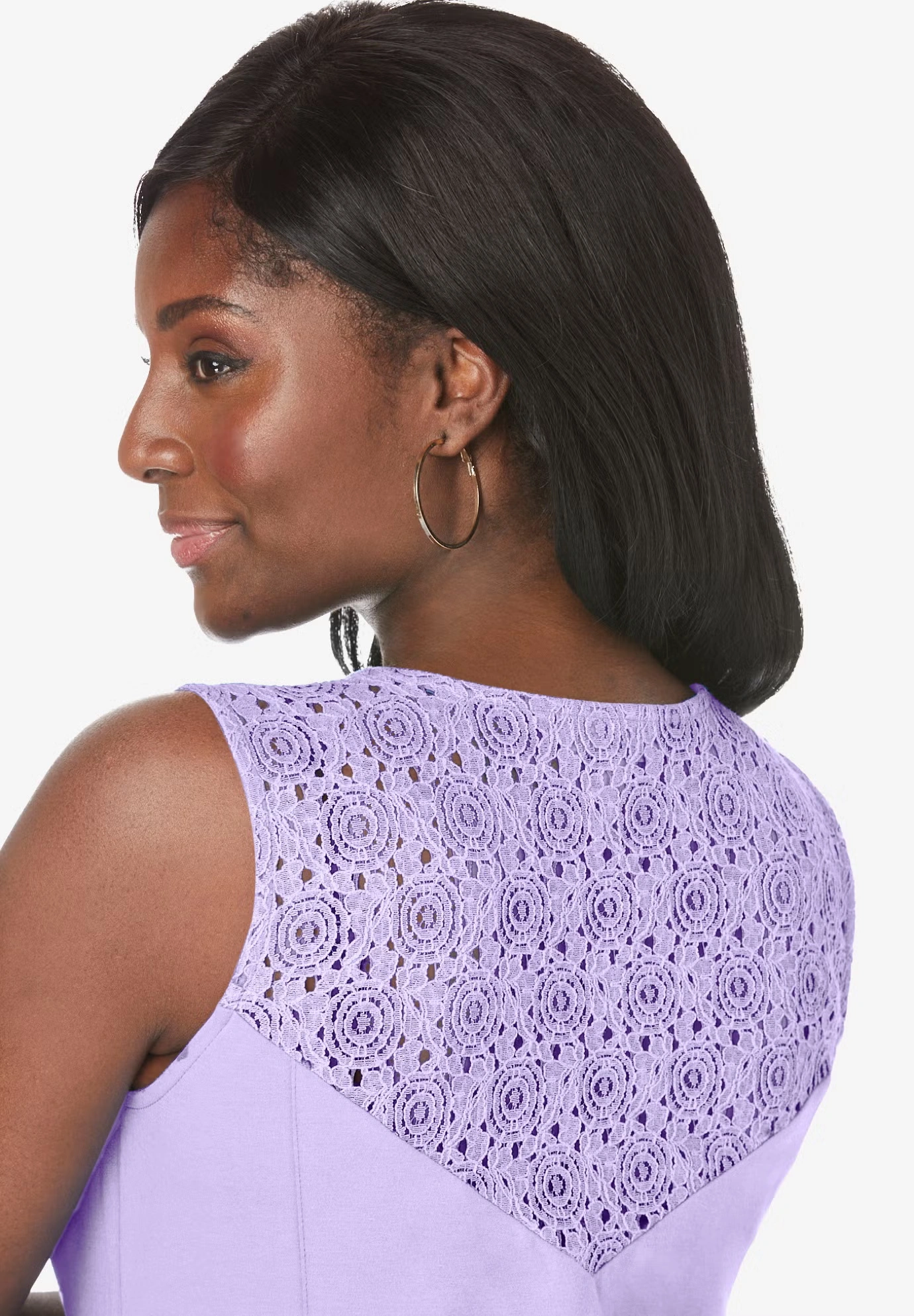 Stretch Cotton Crochet-Back Maxi Dress 4 Stretch Cotton Crochet-Back Maxi Dress