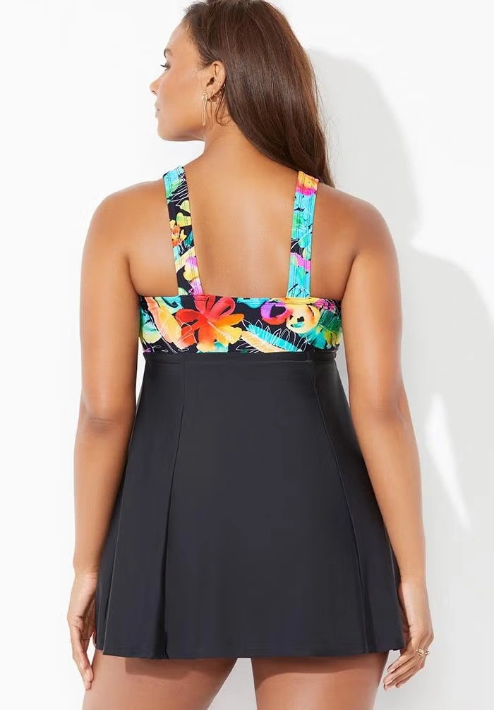 Tie Front V-Neck Swimdress 3 Tie Front V-Neck Swimdress