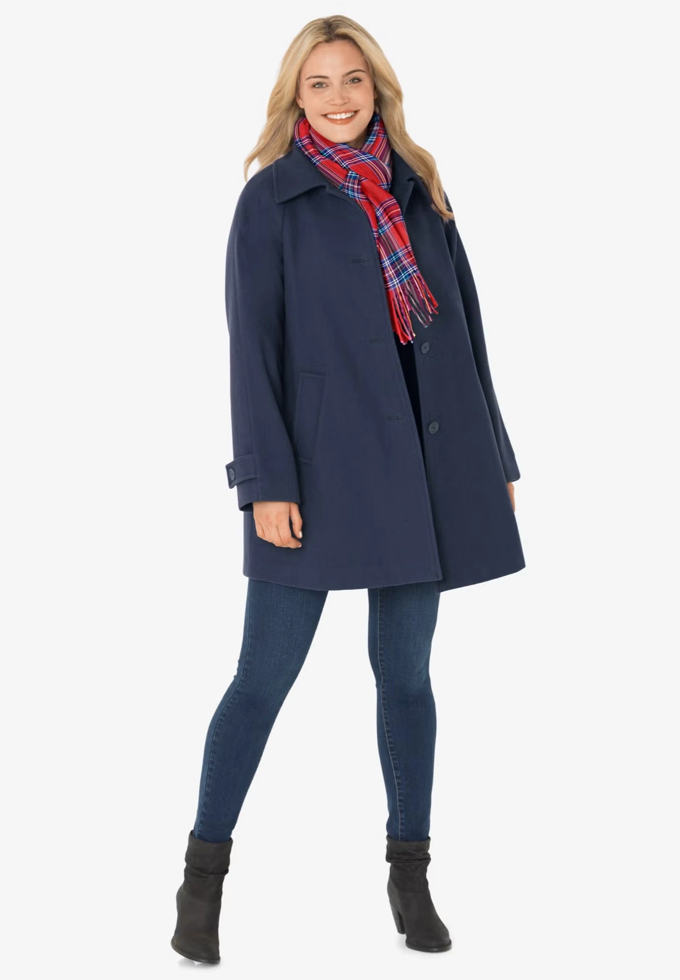 Wool-Blend Classic A-Line Coat