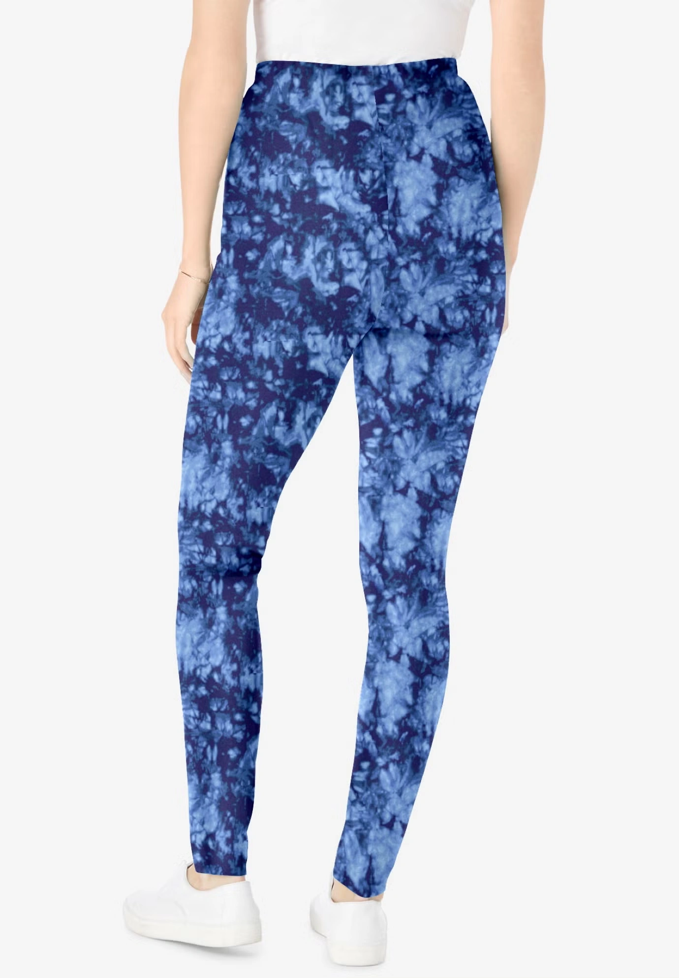 Stretch-Cotton Knit Pull-On Printed Leggings