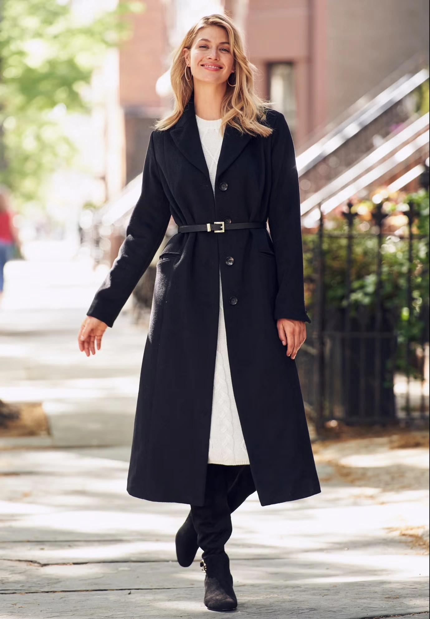 Full Length Wool Blend Coat