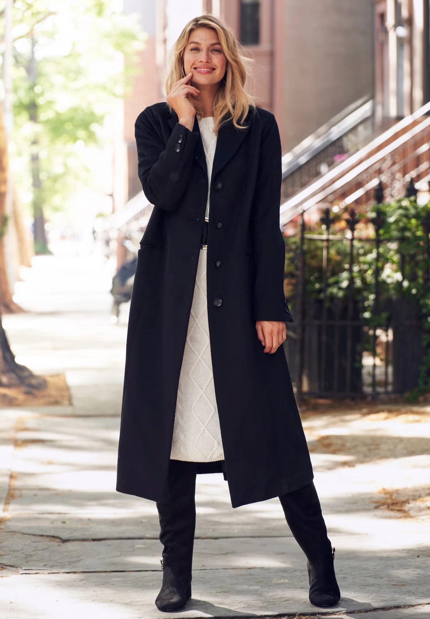 Full Length Wool Blend Coat