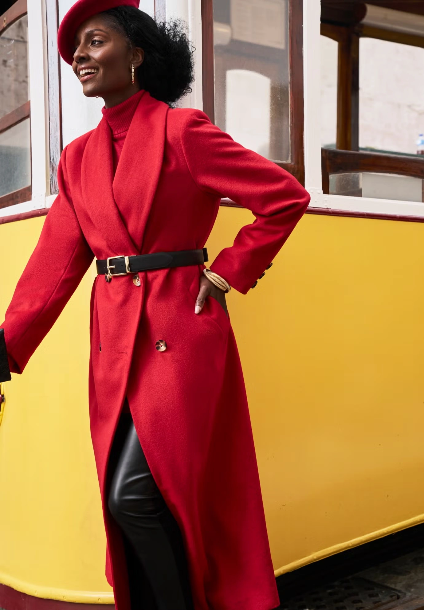 Long Shawl Collar Wool Coat