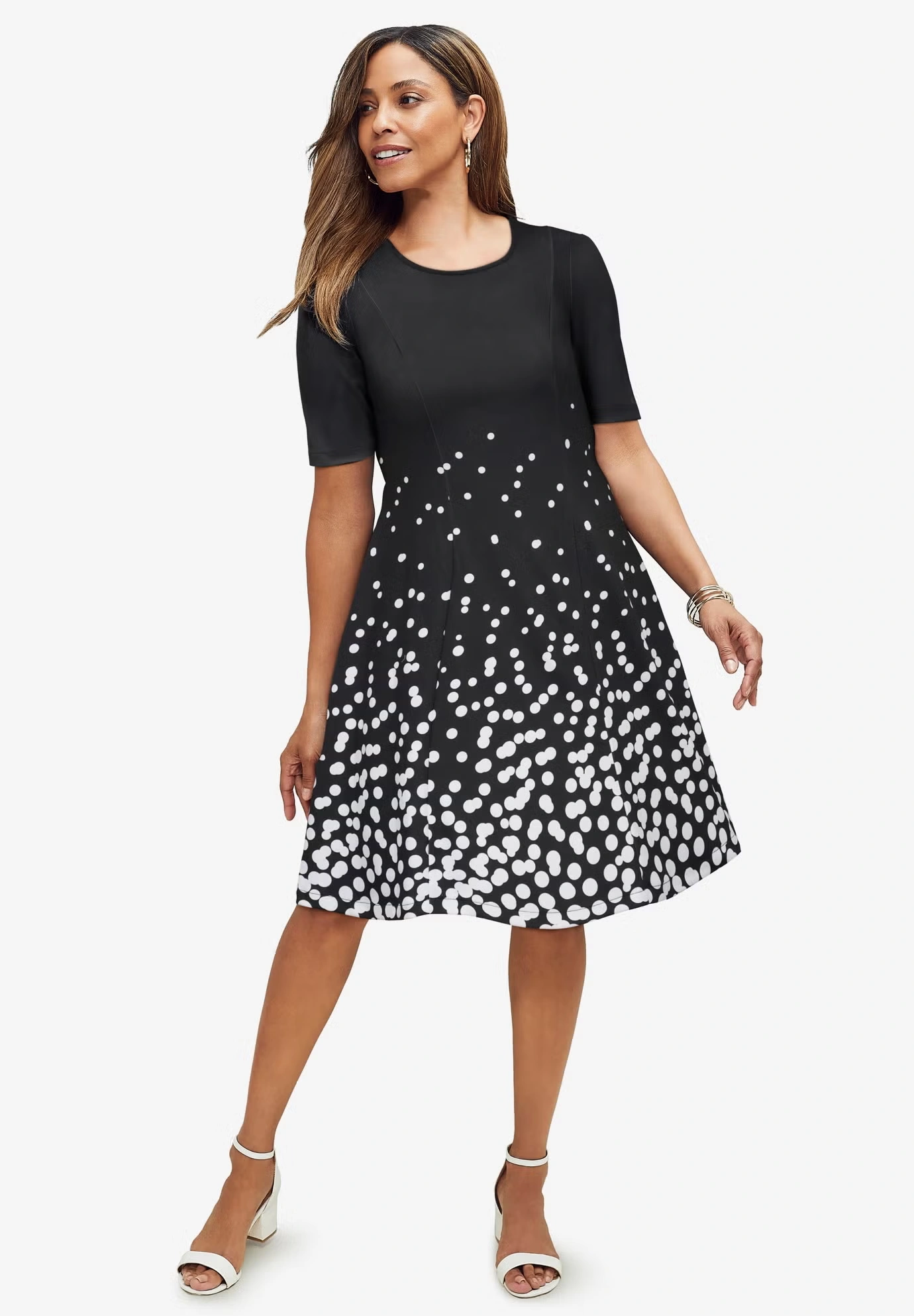 Stretch Ponte Flare Dress