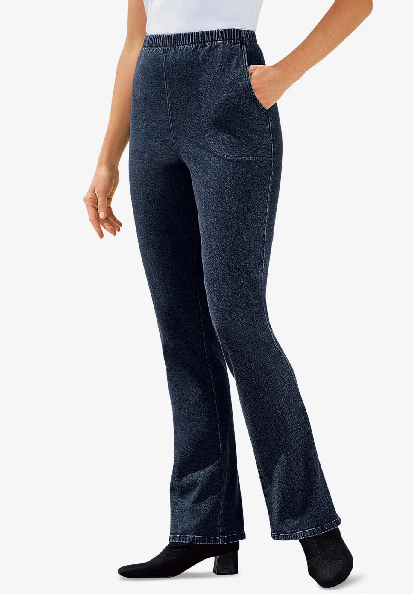 Fineline Stretch Denim Pull-On Bootcut Jeans