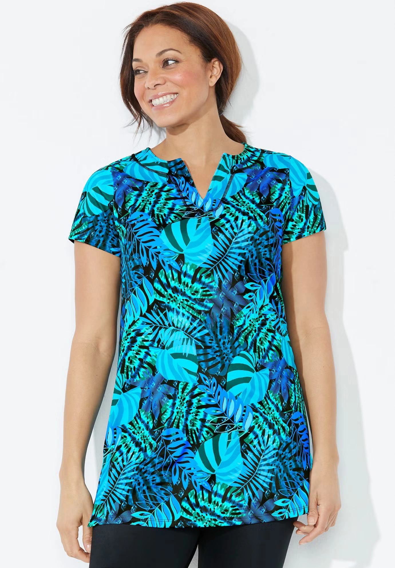 Chlorine Resistant Short Sleeve Swim Tunic