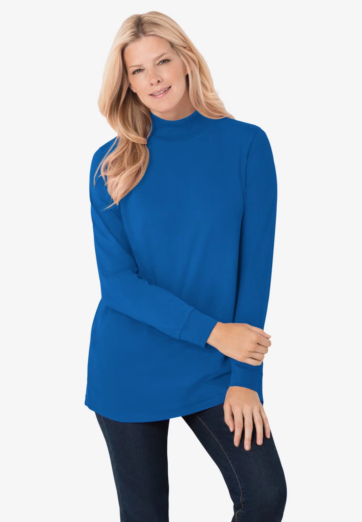 Perfect Long-Sleeve Mockneck Tee