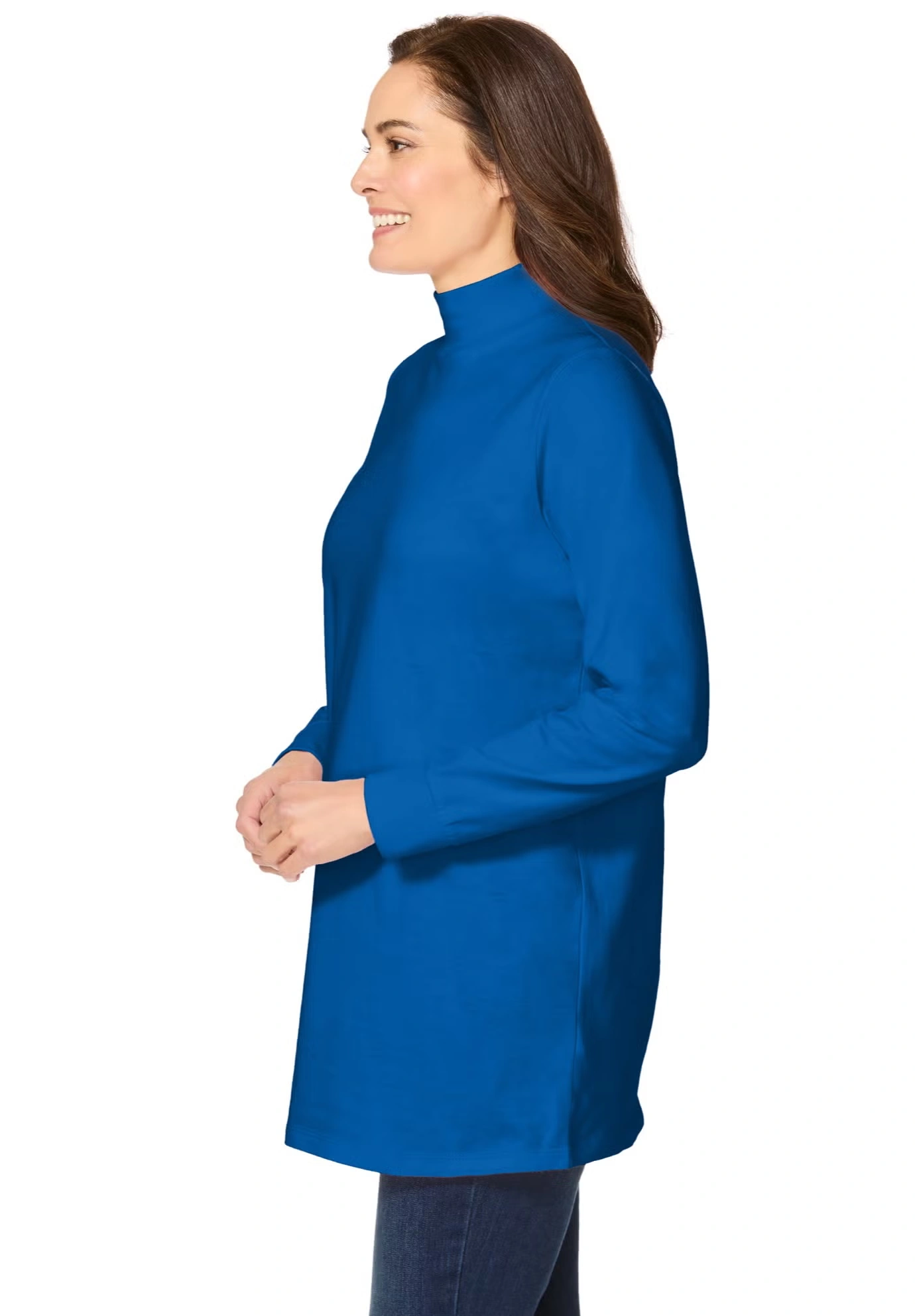 Perfect Long-Sleeve Mockneck Tee