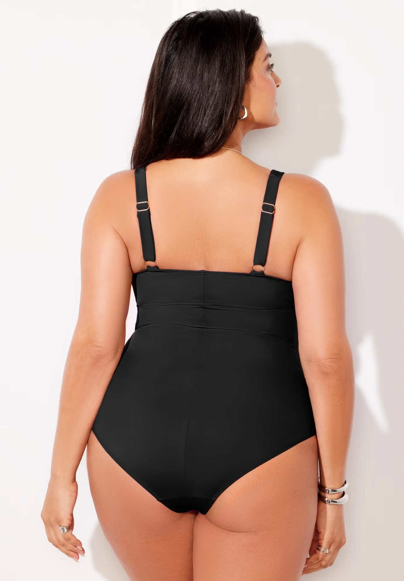 Ruched Twist Front One Piece Swimsuit