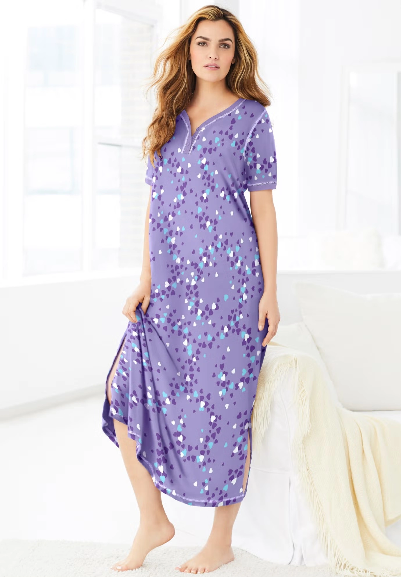 Long Henley Sleepshirt 5 Long Henley Sleepshirt