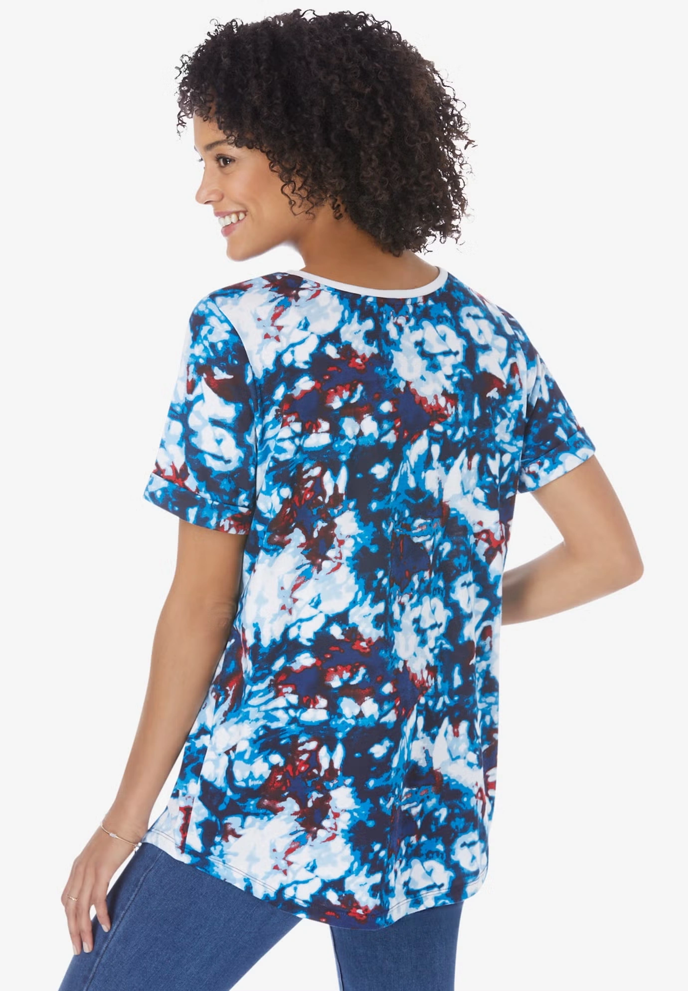 Cuffed Americana Print Tee