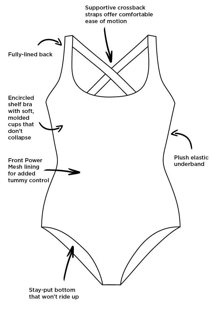 Chlorine Resistant Crossback One Piece Swimsuit