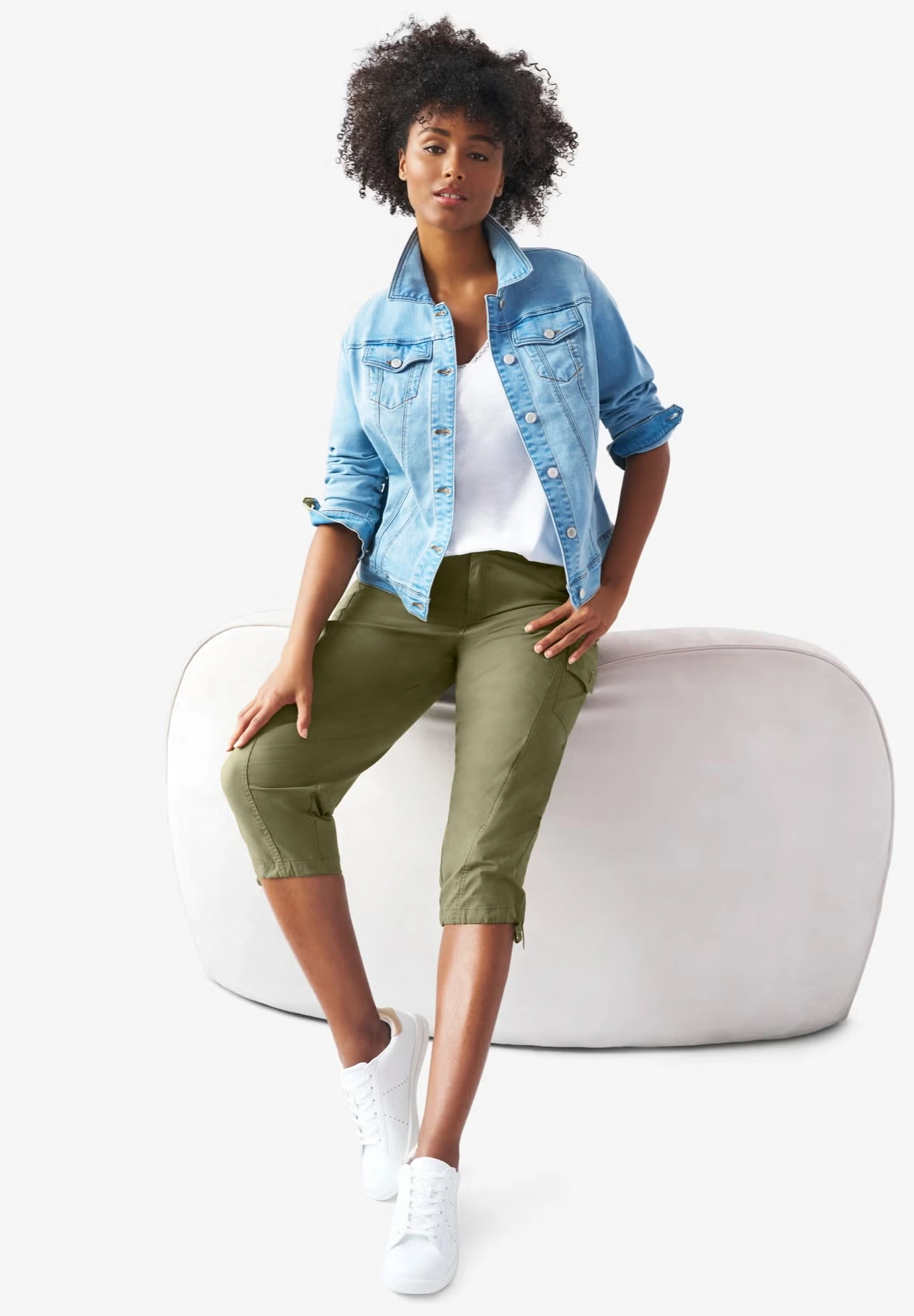 Stretch Cargo Capris by ellos&reg;