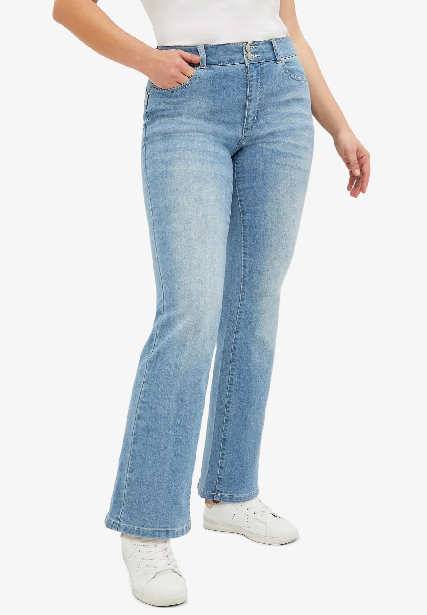 Back Elastic Bootcut Jeans