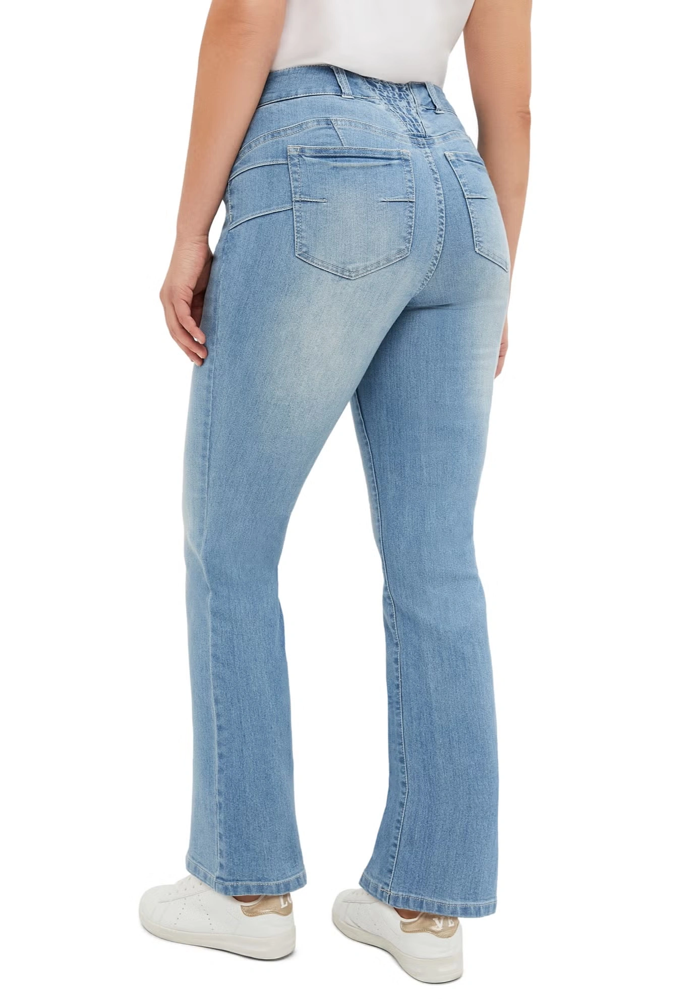 Back Elastic Bootcut Jeans