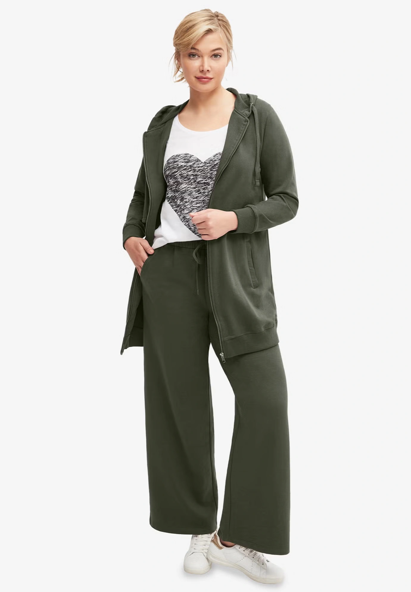 French Terry Long Zip Front Hoodie 6 French Terry Long Zip Front Hoodie