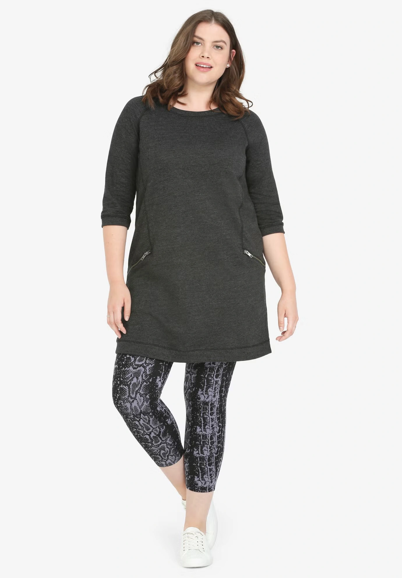 French Terry Zip Pocket Tunic