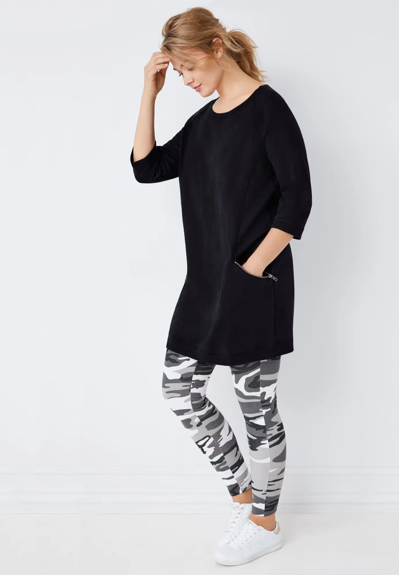 French Terry Zip Pocket Tunic