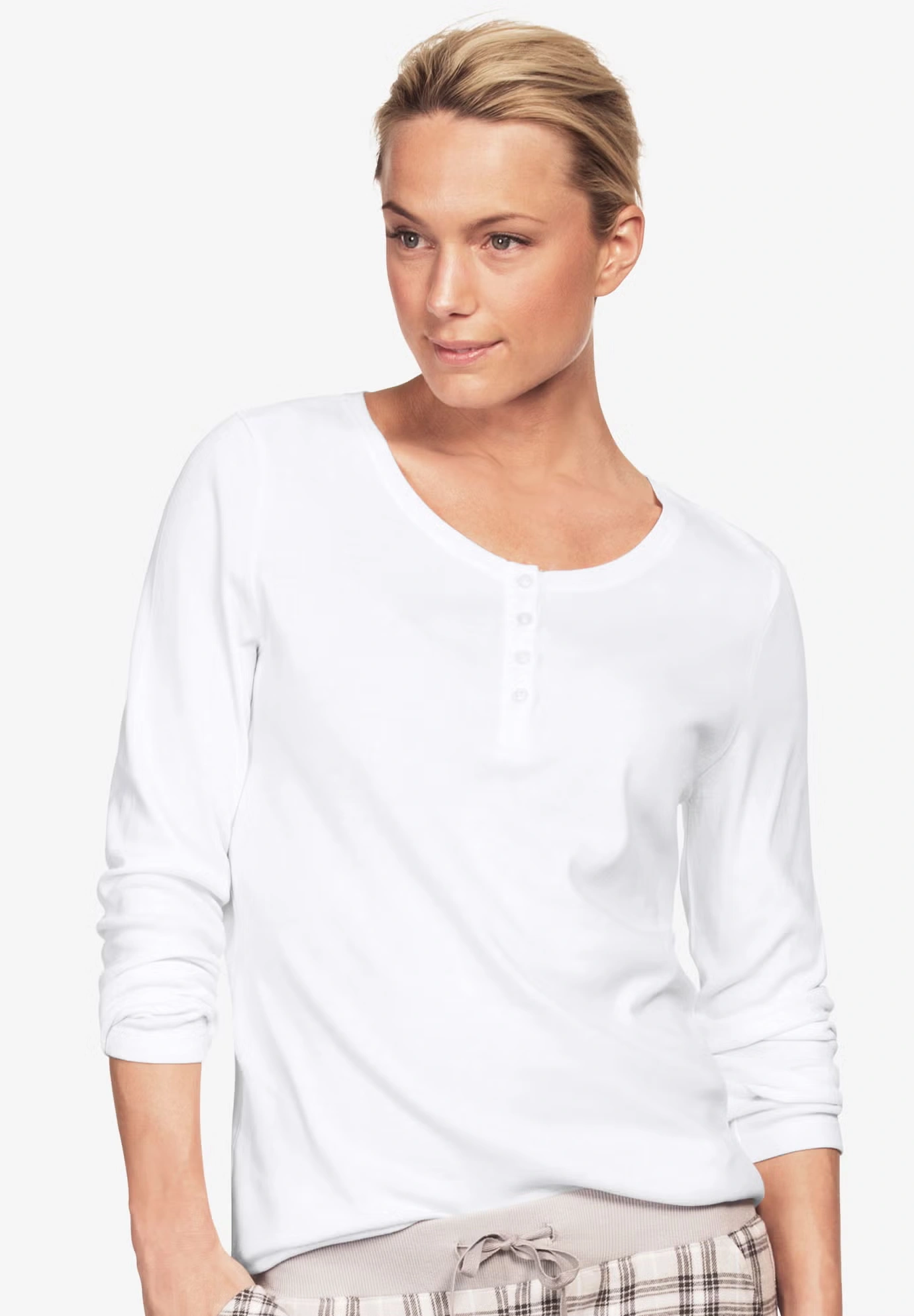 Long Sleeve Henley Sleep Tee
