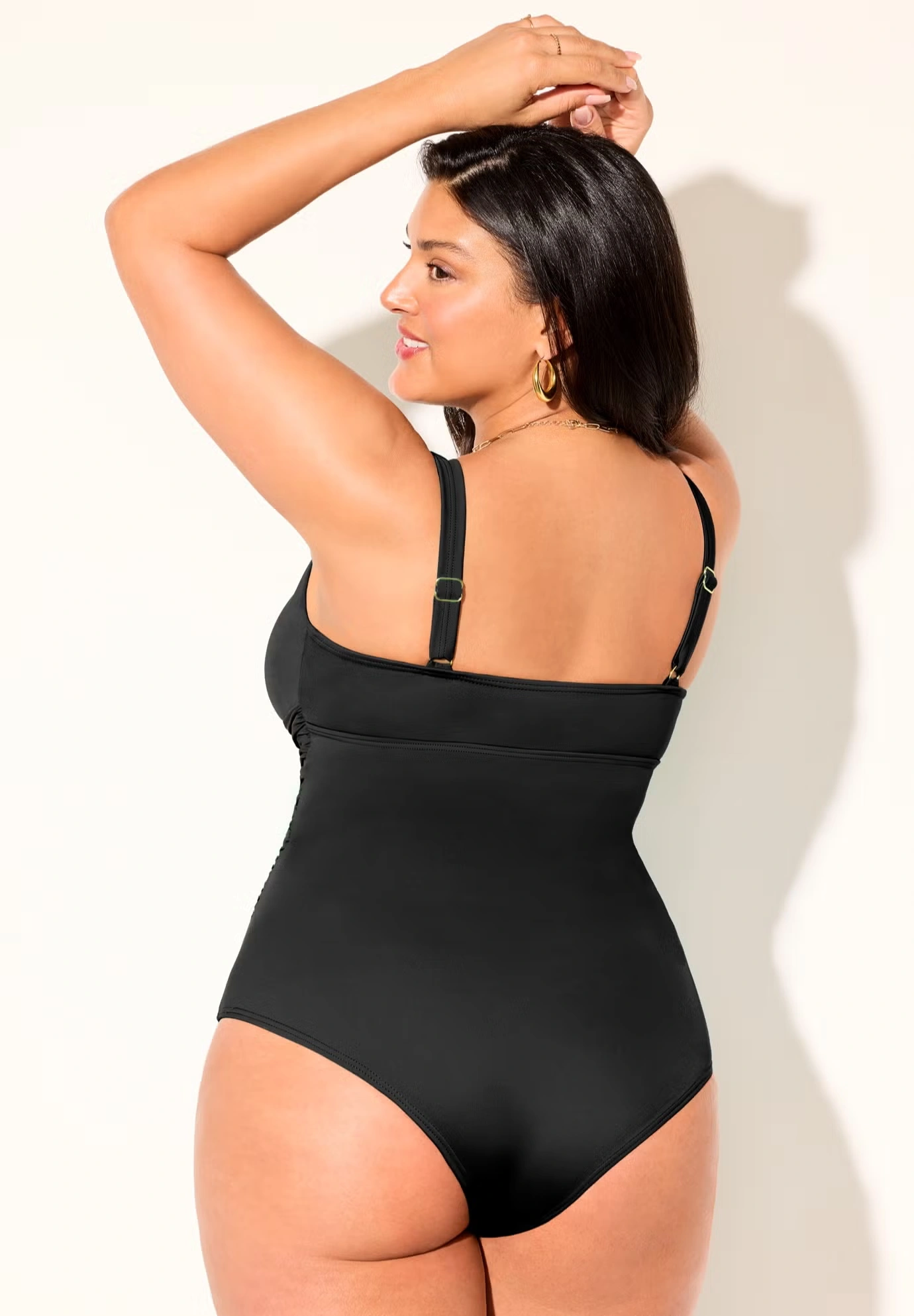 V-Neck One Piece Swimsuit