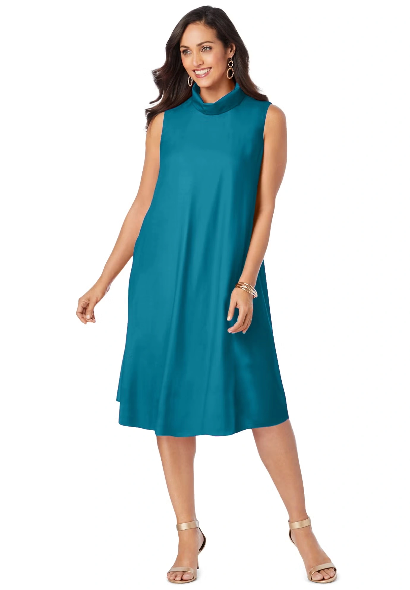 Georgette Mock Neck Dress