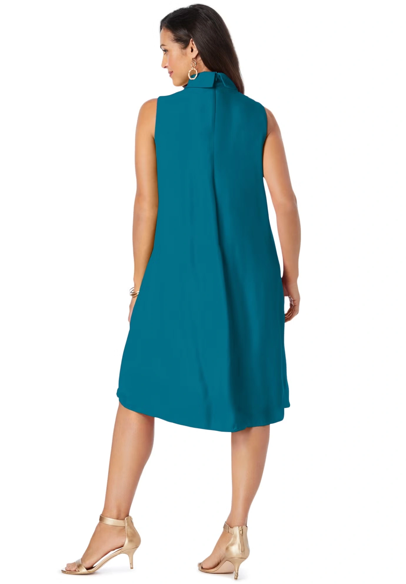Georgette Mock Neck Dress