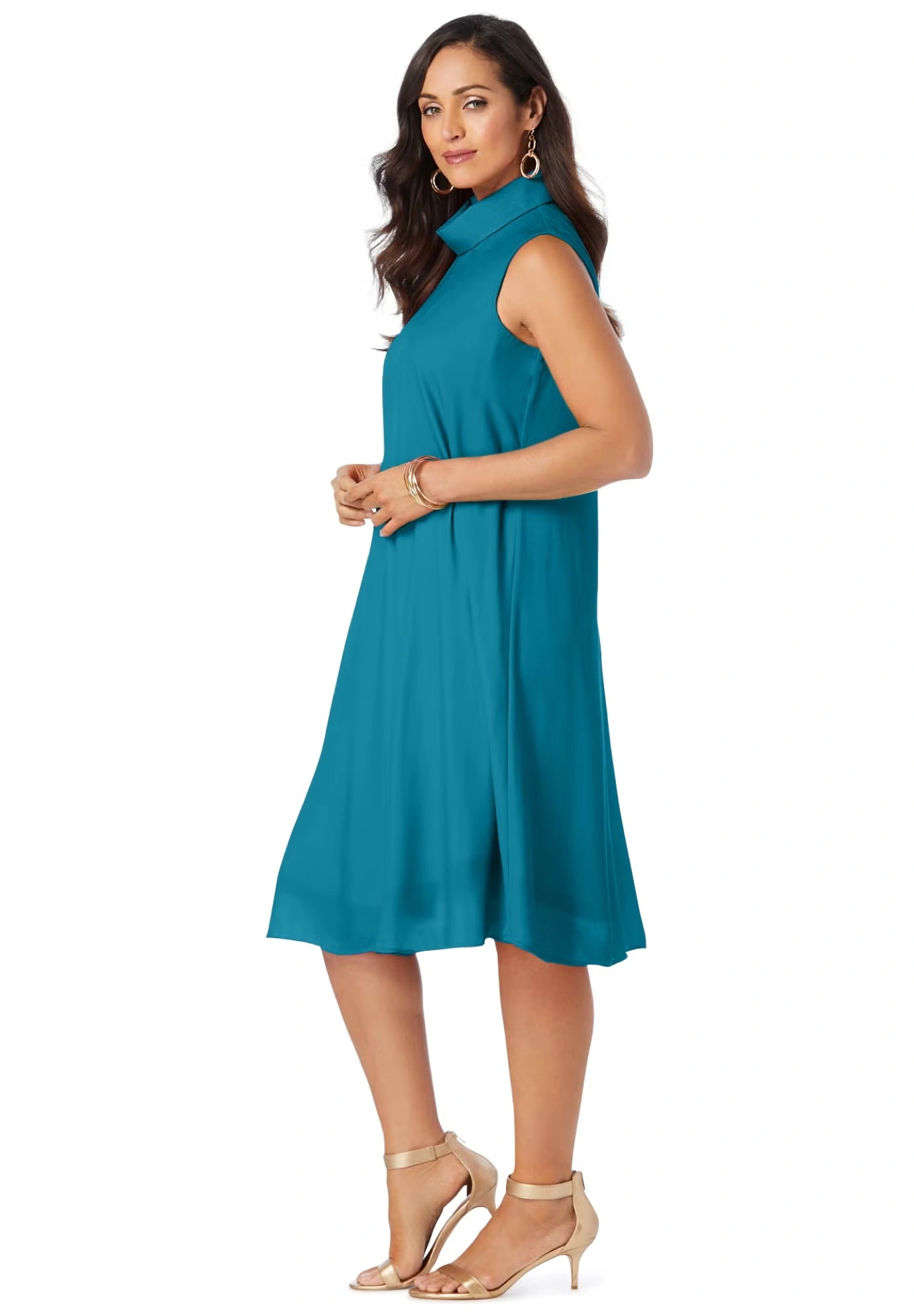 Georgette Mock Neck Dress 3 Georgette Mock Neck Dress