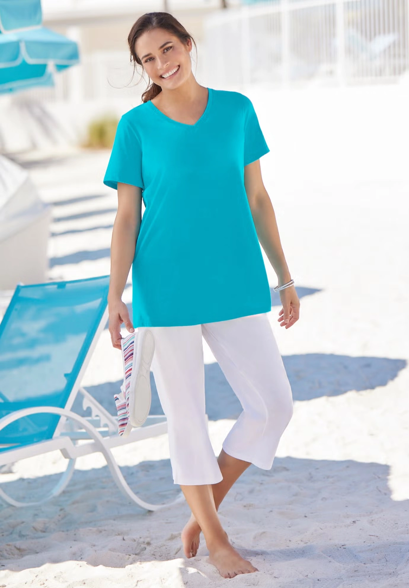 Perfect Short-Sleeve V-Neck Tee