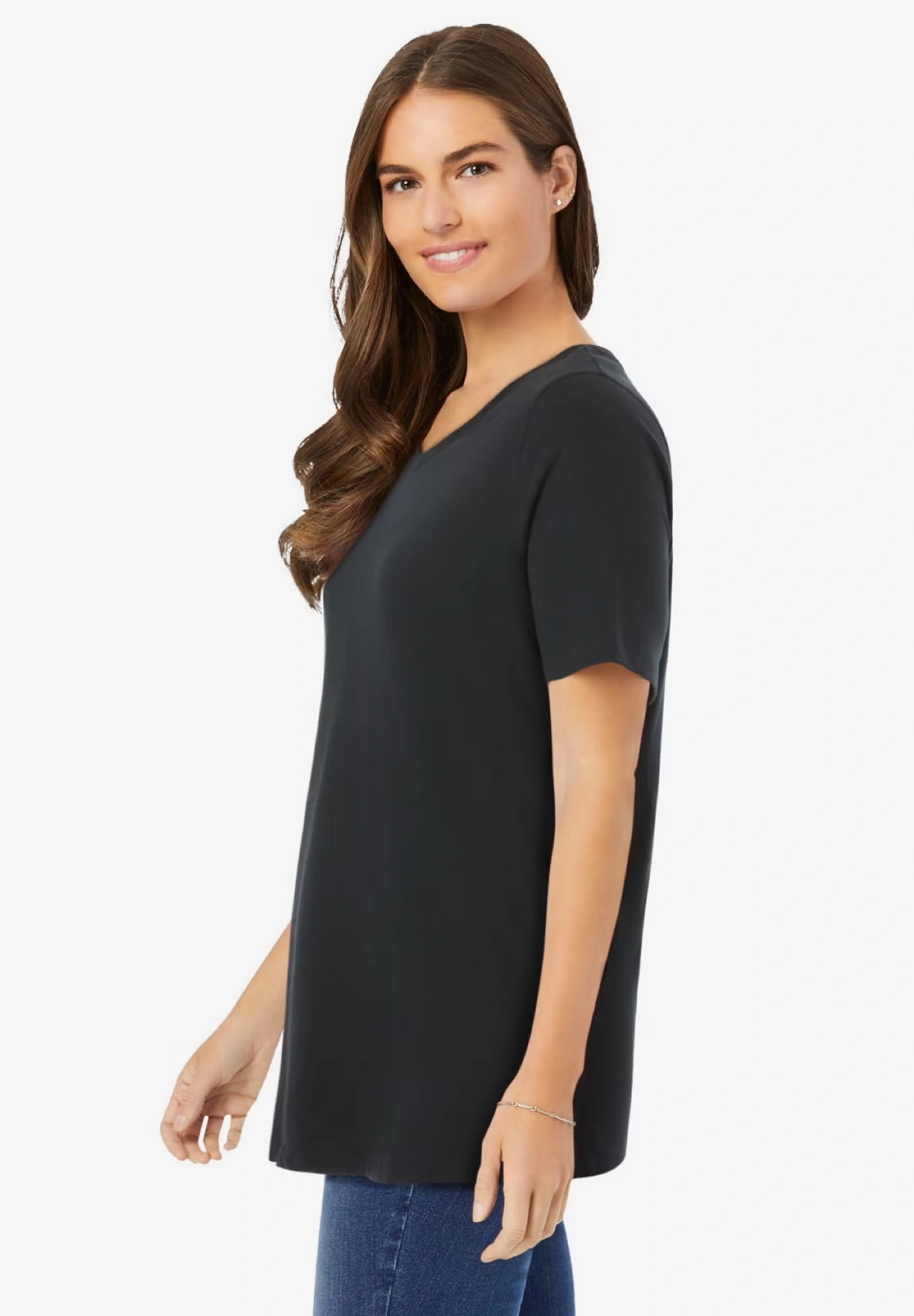 Perfect Short-Sleeve V-Neck Tee