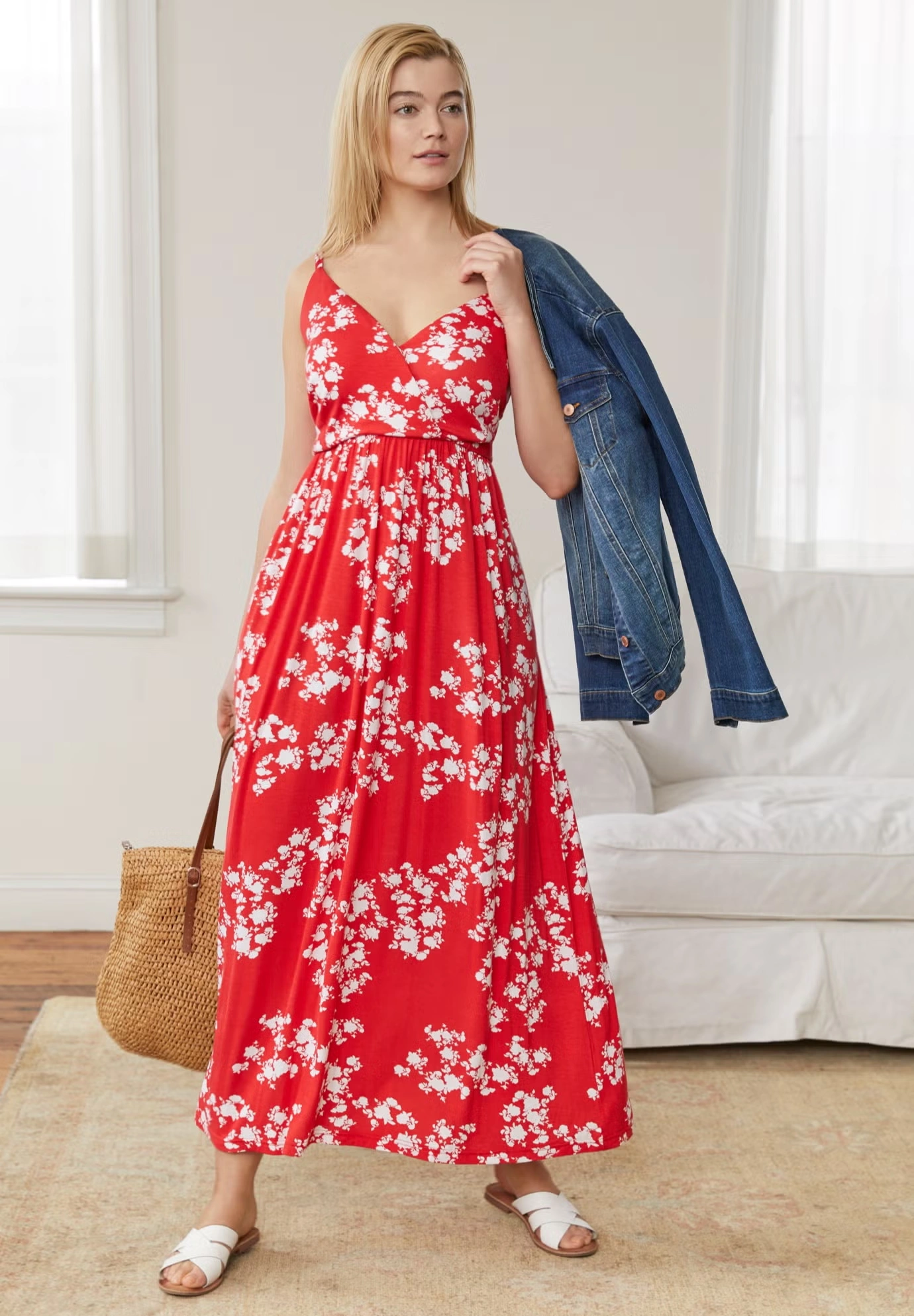 Knit Surplice Maxi Dress