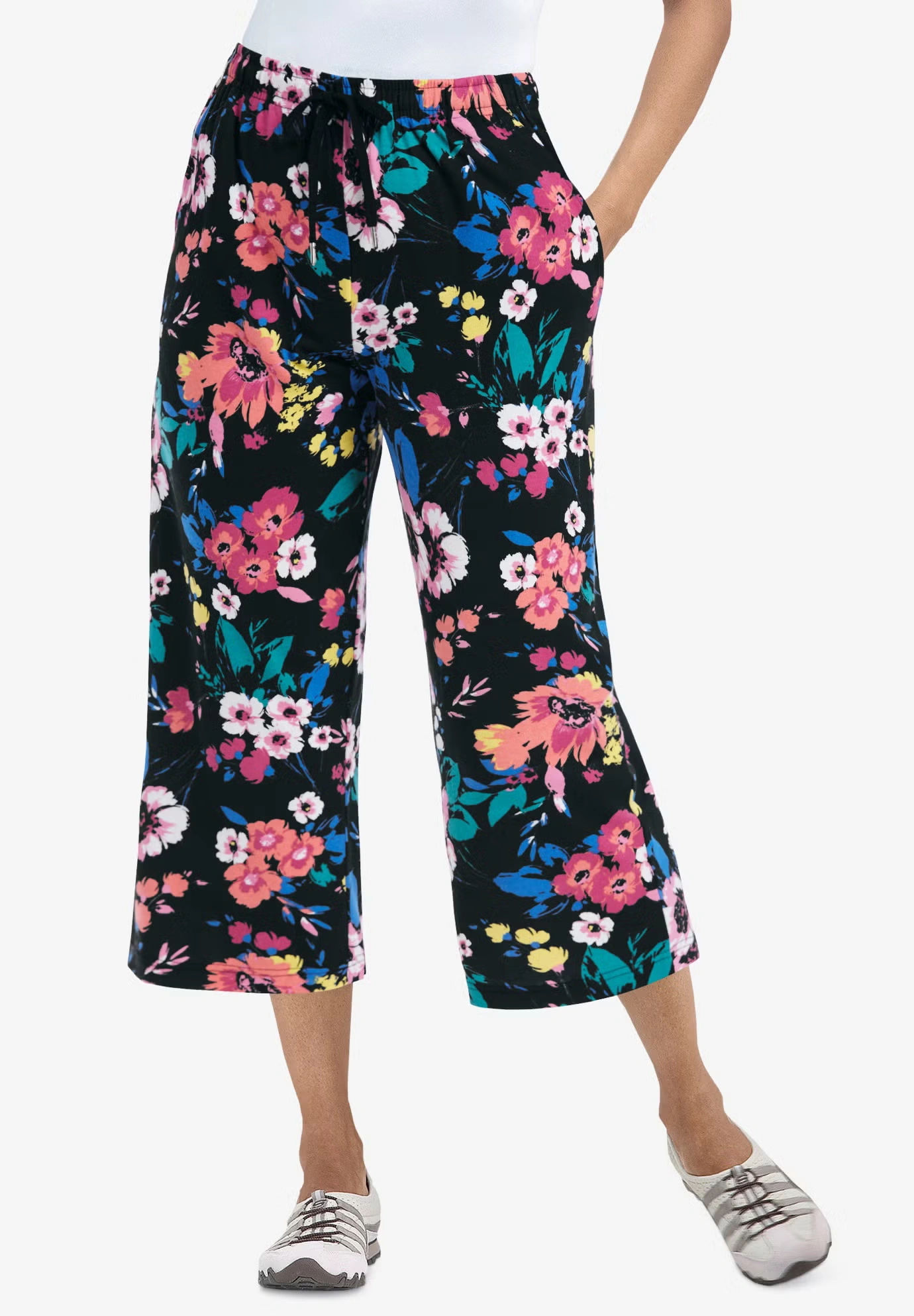 Sport-Knit Pull-On Capri Pants