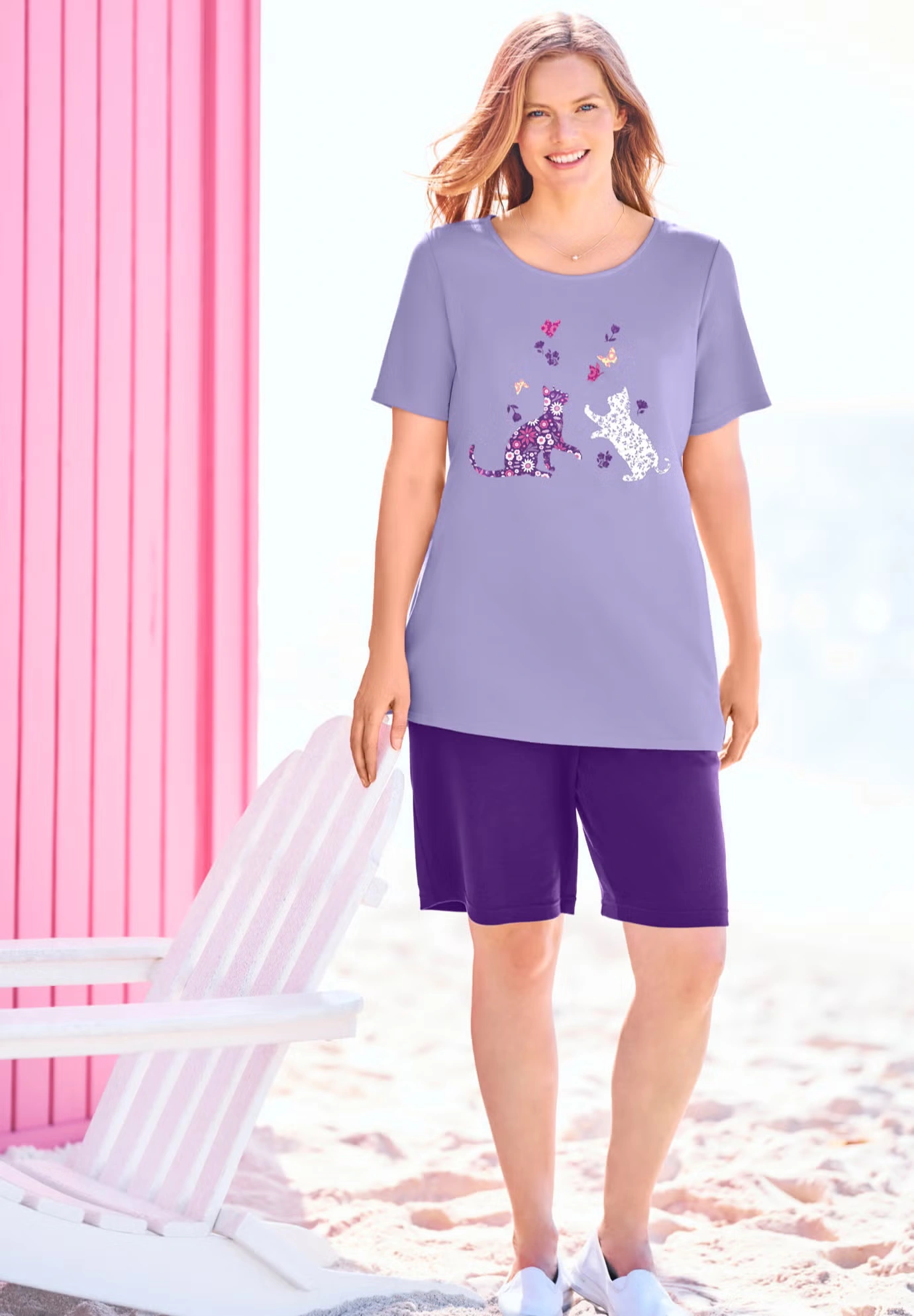 2-Piece Knit Tee and Short Set